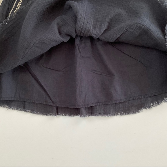 Isabel Marant Etoile Embroided Mini Skirt EU36 M Gray Raw Edge Boho Peasant Chic - Picture 9 of 11